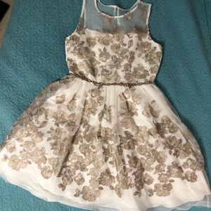 Rare Editions Gold Flower Dress